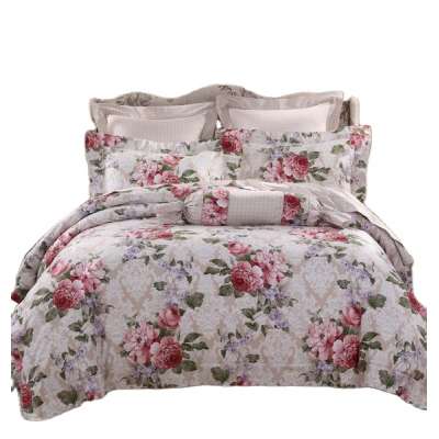 ALLBRIGHT classical style home textile cotton fabric custom logo floral wholesale name brand designer bedding sets