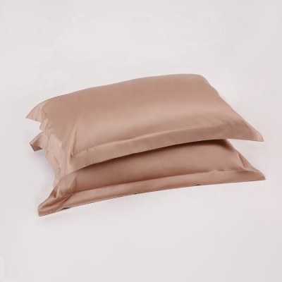 Coffee color custom sateen fabric coffee thai black silk pillow case satin