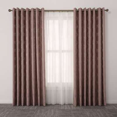 New design coffee flocked circle jacquard shaoxing double valances curtain window