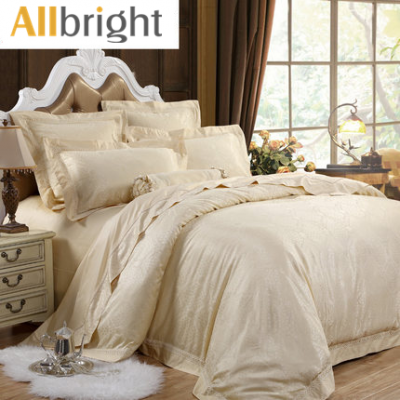 ALLBRIGHT home hotel designs luxury cotton satin jacquard bedding sets