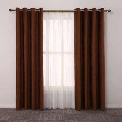 Coffee exclusive beauty full shade thickening hotel velvet balcony curtain