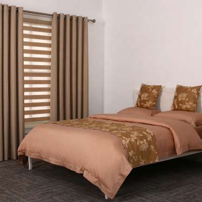 Stock lot woven custom size coffee  italian king size bedding set