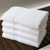 100% Egyptian Cotton 16S/1 White Towel Set for Star Hotel